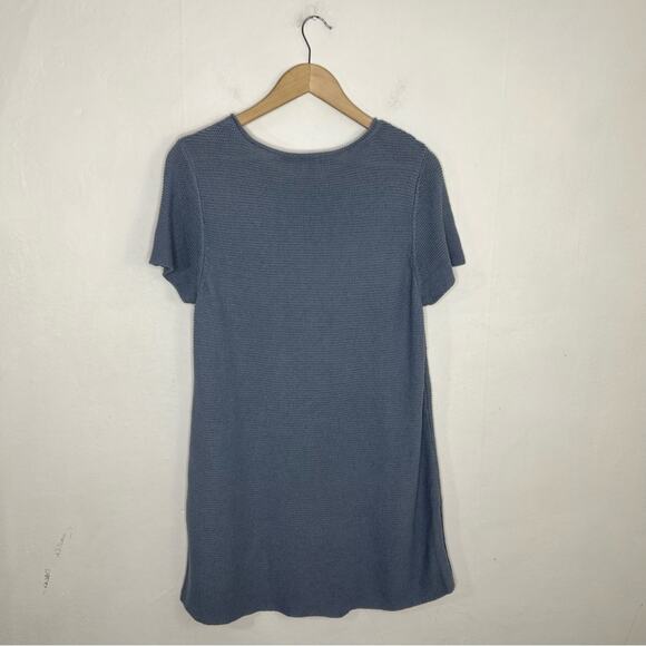 Eileen Fisher Organic Cotton Linen Round Neck Tunic Top Pale Blue Size Small - Picture 3 of 10